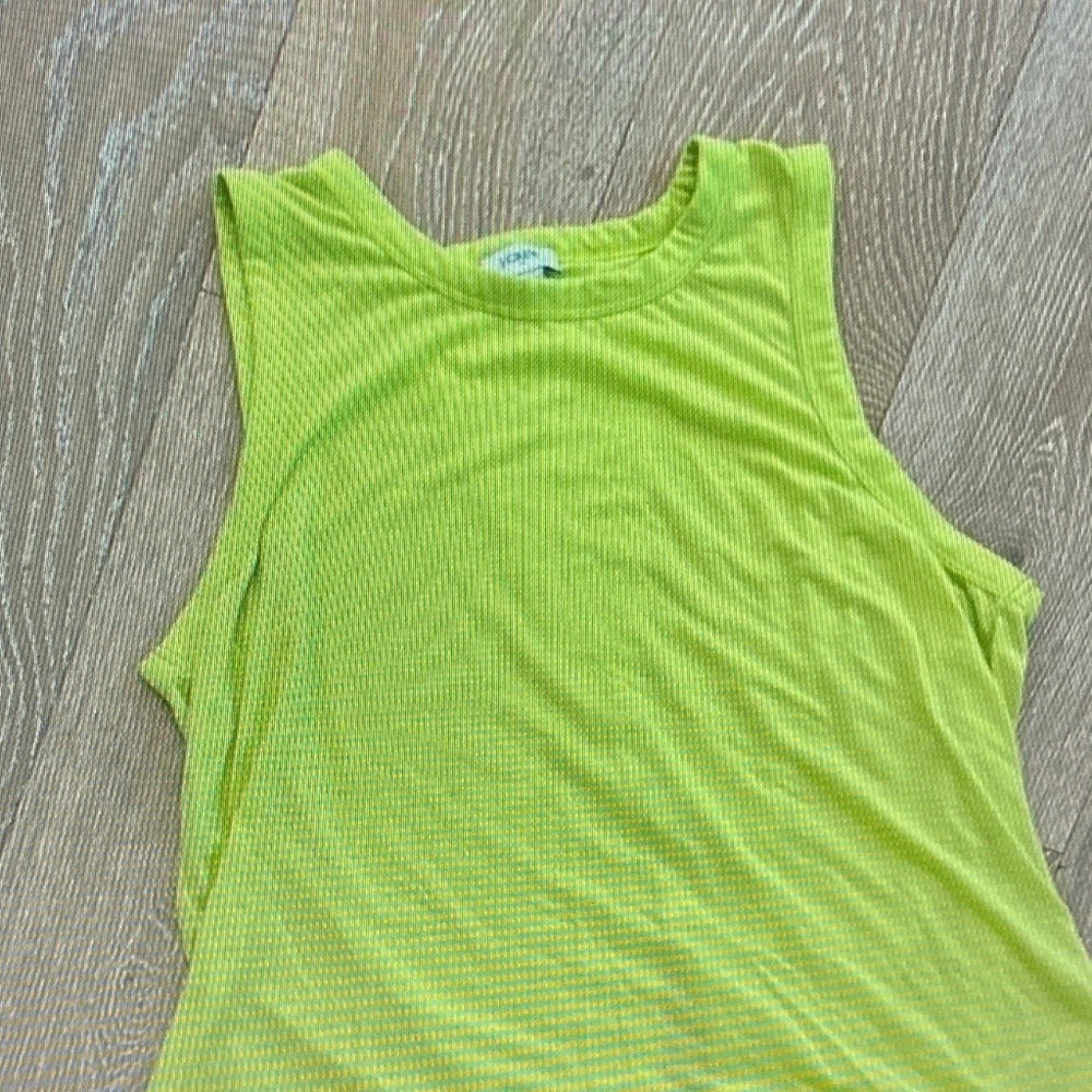 J. Crew Factory Neon Lime Ribbed Sleeveless Tank